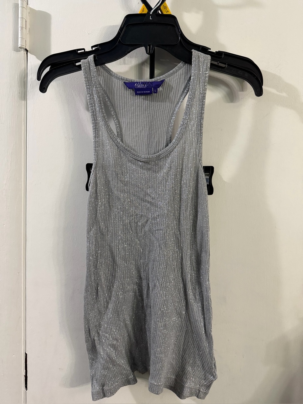 Miley Cyrus Max Azria Large Metallic Tank Top